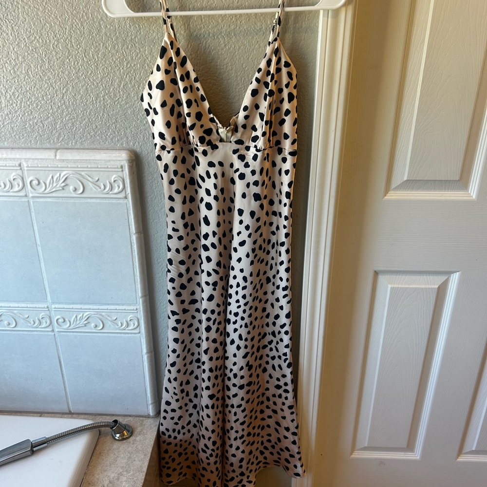 By Together Cream and Black Spotted Dress